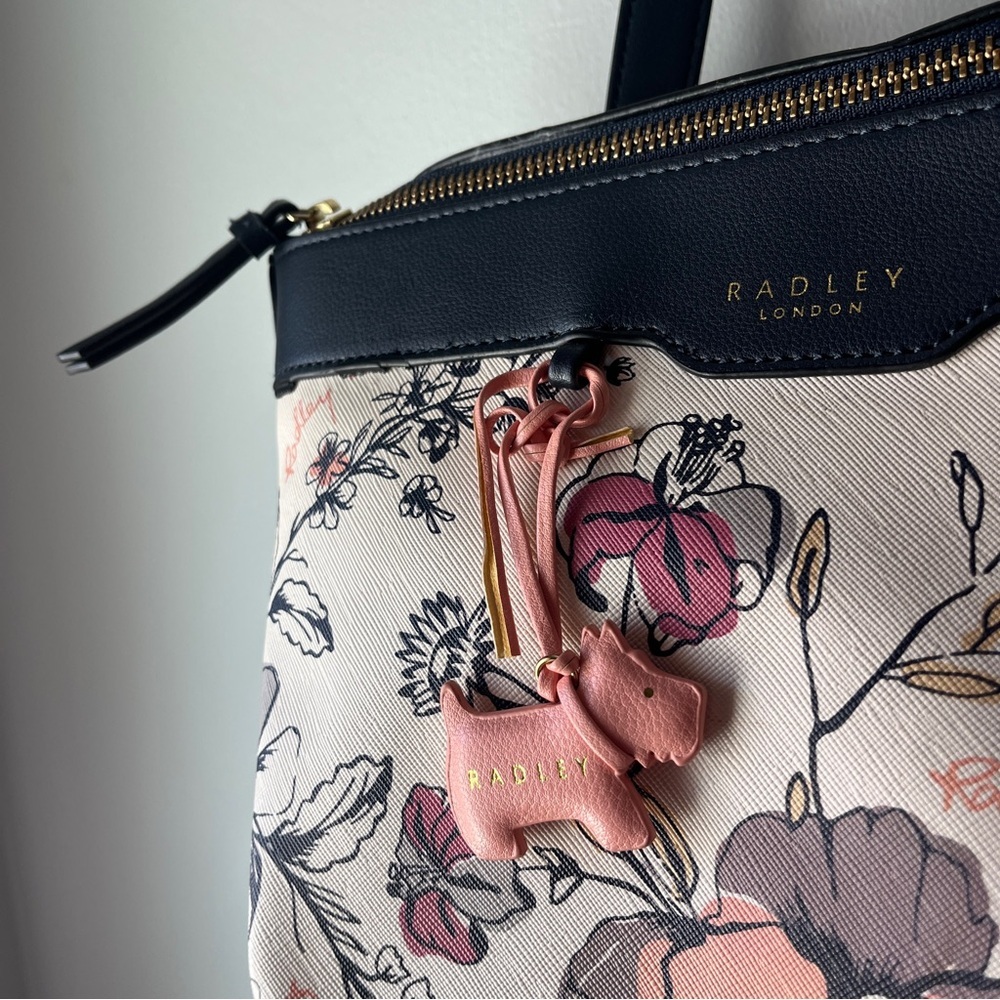 Radley London Medium Sketchy Floral Backpack - Cream and Pink - Picture 2 of 9